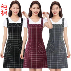 Cotton Apron Advertisement Printing Kitchen Restaurant Workwear Oil-Proof Apron Home Use Japanese Style Cotton Apron Women Fashion