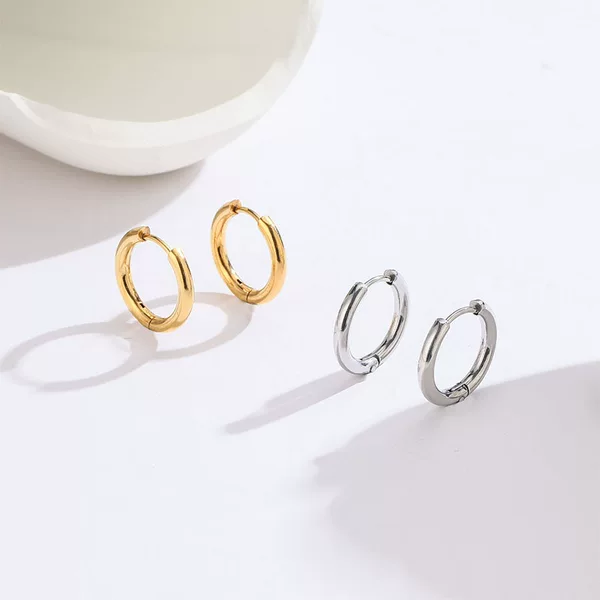 Korean-style Simple 2.5mm Titanium Steel Ear Ring All-match Fashion Ear Accessories Niche High-end Internet Celebrity Ins Stylish Accessories