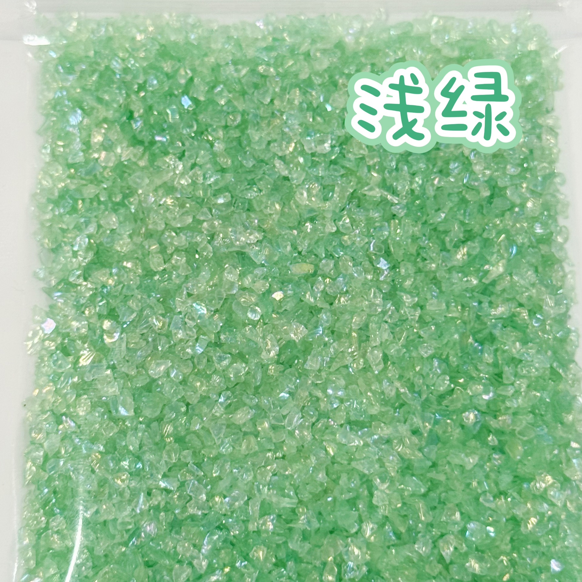 Glass gravel-light green