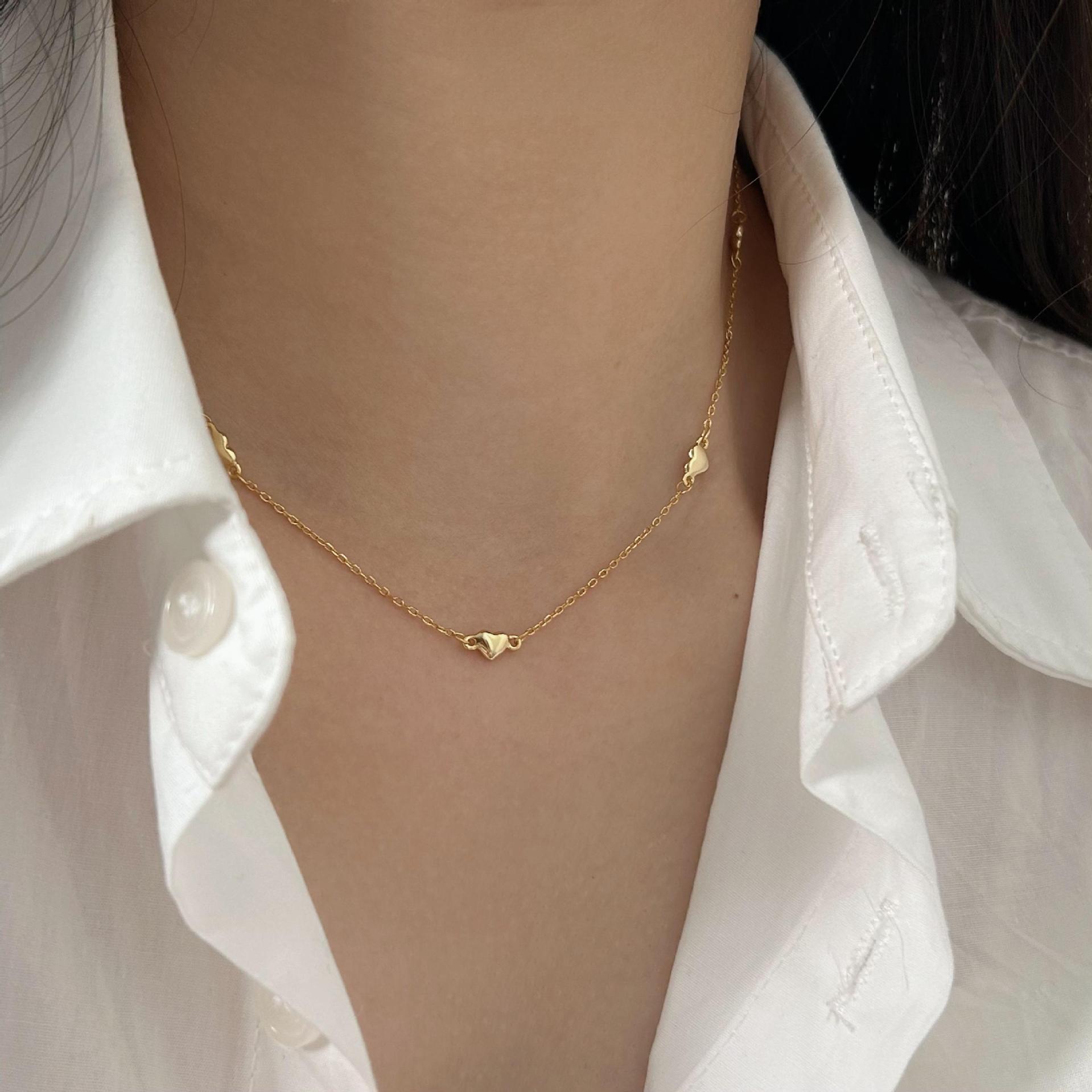 925 sterling silver Chain Material Sterling Silver Plating Heart Shape Necklace