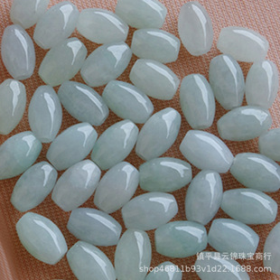 Pure natural Burmese Jadeite a cargo loose beads jade beads transfer beads rice beads Oval t barrel beads drum beads olive beads