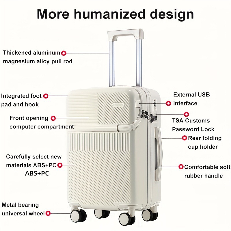 2026 Autumn and Winter Cross-Border Foreign Trade New Style 20/ 26inch Durable Multi-Functional Suitcase (Hard