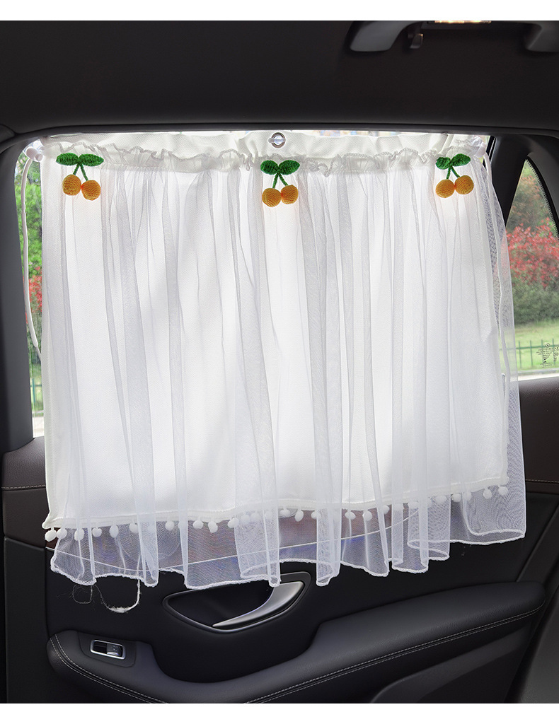 Car Window Sunshade Curtain, Sun Protection Car Curtain, Baby Suction Cup Type Car Rear Seat Blackout Curtain, Car Privacy Curtain