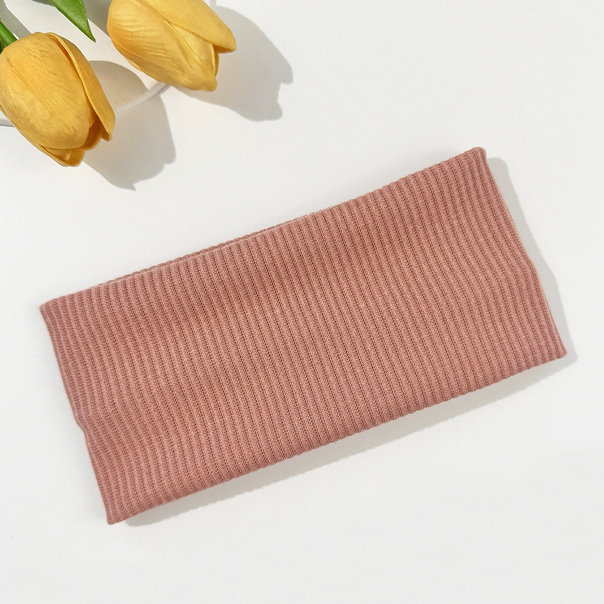 Knitted Elastic Headband, Polyester, 19×9 cm, Lightweight Multicolor Hair Accessory