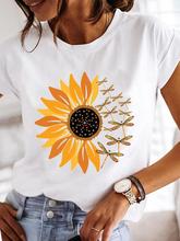 Fashion Graphic Women T Shirt Print 2024 Summer Dragonfly Fl