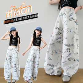 儿童防蚊裤夏季薄款2026新款中大童夏装女孩透气儿童甜酷工装裤子