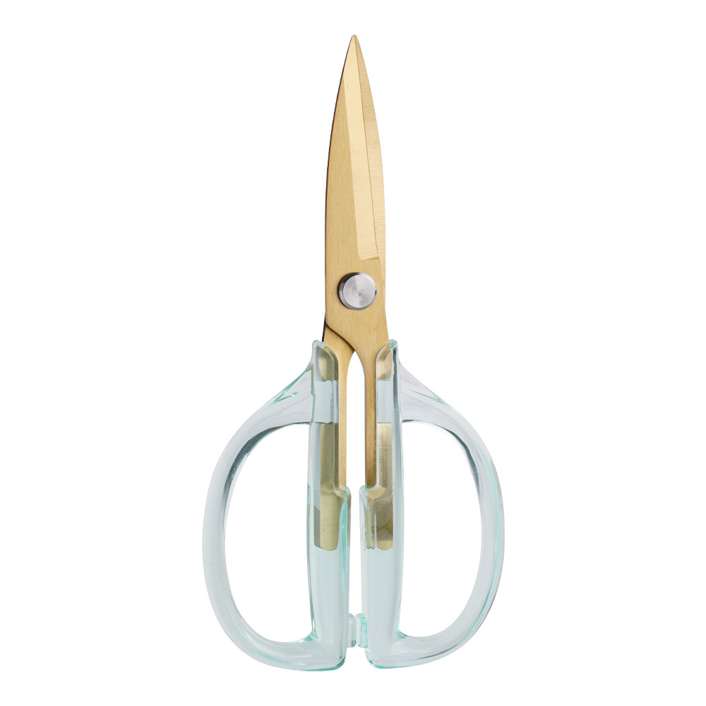 Household Scissors Stainless Steel Strong Scissors Household Chicken and Fish Killing Scissors Transparent Handle Sharp Kitchen Scissors