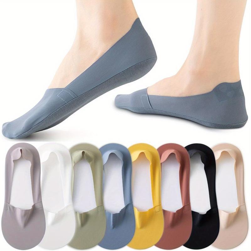 2025 New Cross-Border Dropshipping 5 8 Pairs of Low-Cut Women’S Invisible Non-Slip Socks Cross-Border Dropshipping