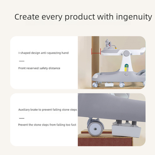 Baby Walking Frame 2-in-1 Anti-Omega Leg Stroller for Toddlers  Model Kids Multifunctional Learning Walker