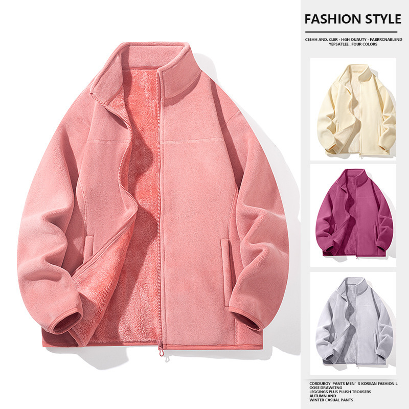 Men's Jacket Couple's Fleece Clothes fleece-lined Thickened Warm Fleece Sweatshirt Charge Clothes Inner Liner Cross-border Public Version 2 Open