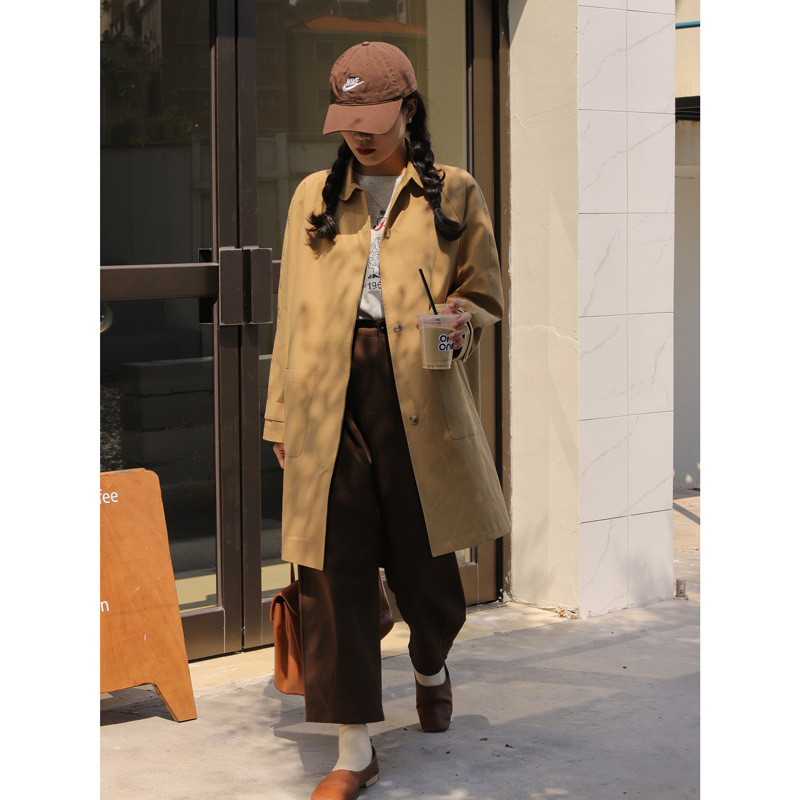 Long spring trench coat for leisure