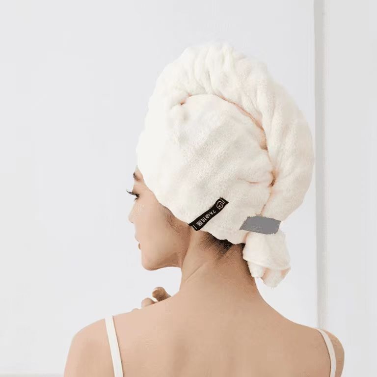 新しいフレンチライト高級ドライヘアキャップ、厚く、吸水性と速乾性、ワンピースターバン、シャンプーストラップタオル|undefined