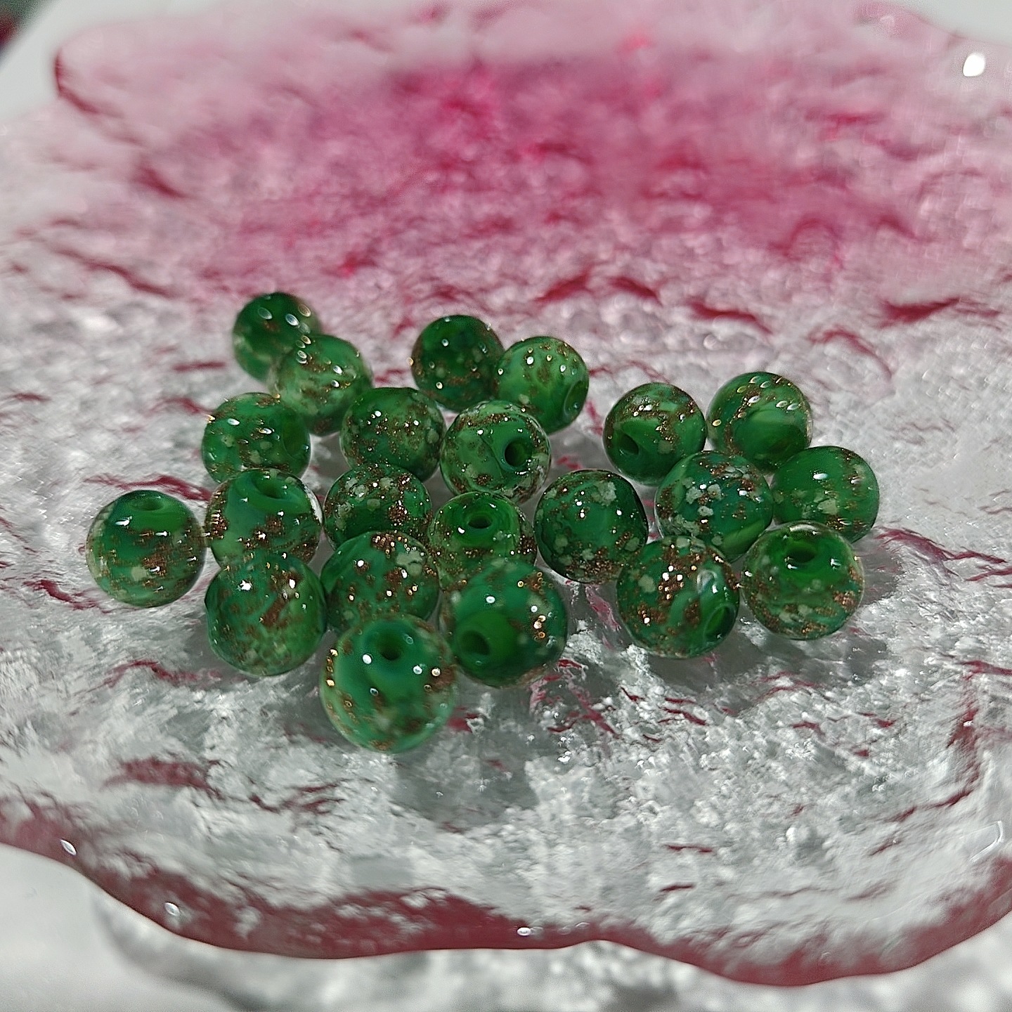 Cuentas de vidrio de arena de oro luminoso perlas sueltas cuentas redondas de cristal accesorios de la joyería de bricolaje pulsera material pulsera de cuentas