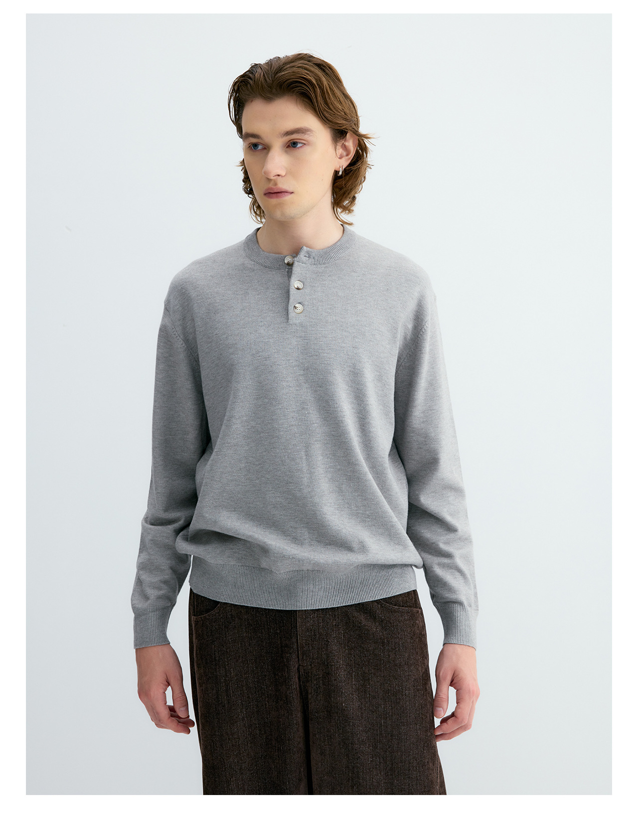 UNF 250g Henley Knit Sweater