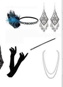 Tocado de plumas de los años 2020 rugiendo accesorios femeninos de los años 20 con diadema de Gatsby al por mayor