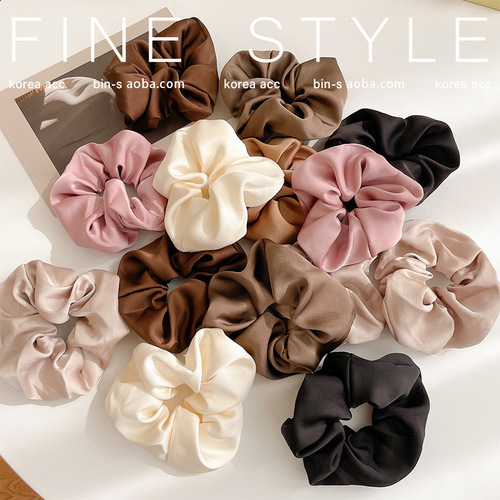 French solid color satin hair tie, high-end satin hair tie, hair tie, simple hair accessory