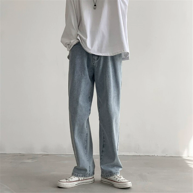 2021 новые брюки для мальчиков корейские модные осенне-зимние винтажные джинсы мужские корейские прямые свободные брюки