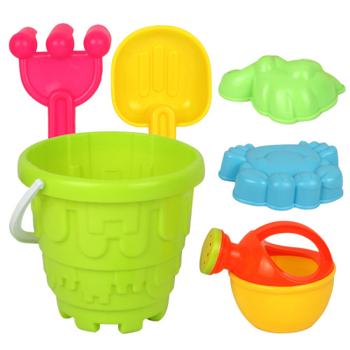 Summer hot selling beach bucket set hourglass sand digging shovel stencil set sand pool snow summer toys wholesale