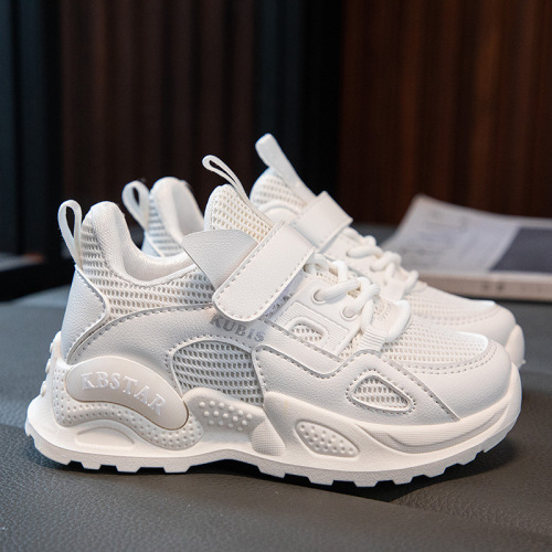 New style of children's sports shoes  spring and autumn comfortable middle and large children's fashionable casual white shoes running shoes children's shoes