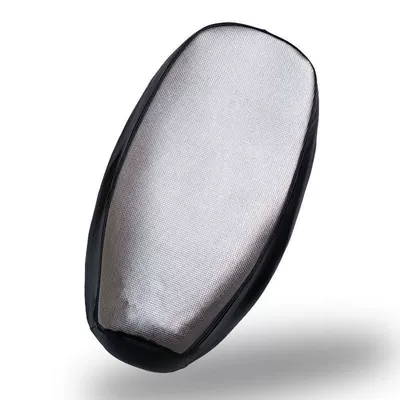 Motorcycle Cushion Cover Sunscreen Heat Insulation Electric Car Seat Cover Waterproof Leather All-inclusive Electric Car Seat Cover All Seasons Universal (Motorcycle cushion) - silver-checkered-surface-black-edge-teeth-thickened-version-large