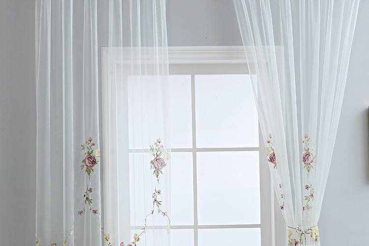 Fertiger amerikanischer bestickter Vorhang, halbverdunkelnd, für Wohnzimmer/Schlafzimmer/durch die Gardinenstange_voghion.com