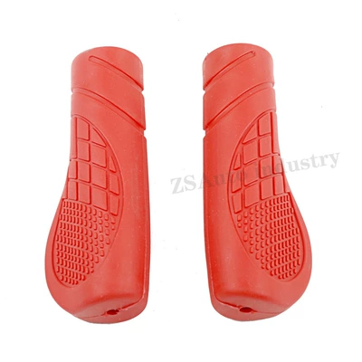 Handlebar grips for Shitop foldable electric scooters, natural rubber, anti-slip, universal for bicycles (Motorcycle Handle Cover) - 1-pair-red