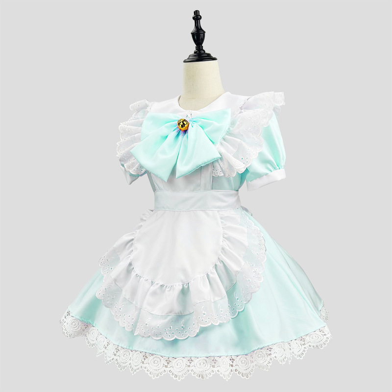 日本のかわいいロリータバニーガールコスプレ黒と白のメイドメイド衣装ロリータドレス|undefined