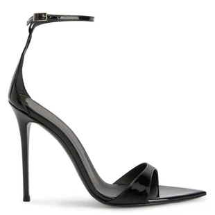 Black summer sandals with a strap, 2023 collection, thin strap, plus size
