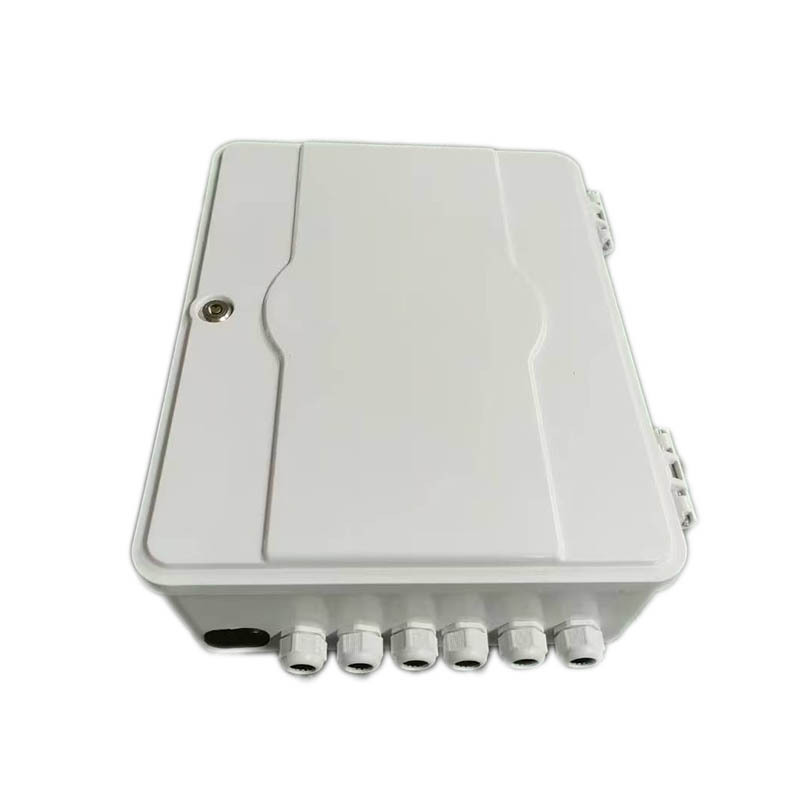 批发96芯光缆分光路器箱SMC室外法兰支架式分纤箱可叠加熔纤盘箱