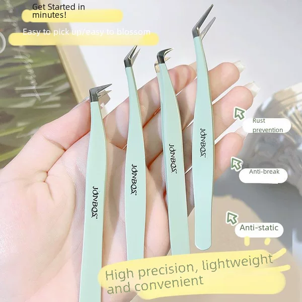 JONBOS False Eyelash Tweezers Grafting Eyelash Tweezers Beginner's Tool Jin Yu Clamp for Eyelash Teachers
