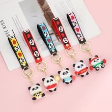 原创新品运动小熊猫钥匙扣挂件萌趣可爱公仔体育赛事周边书包挂饰
