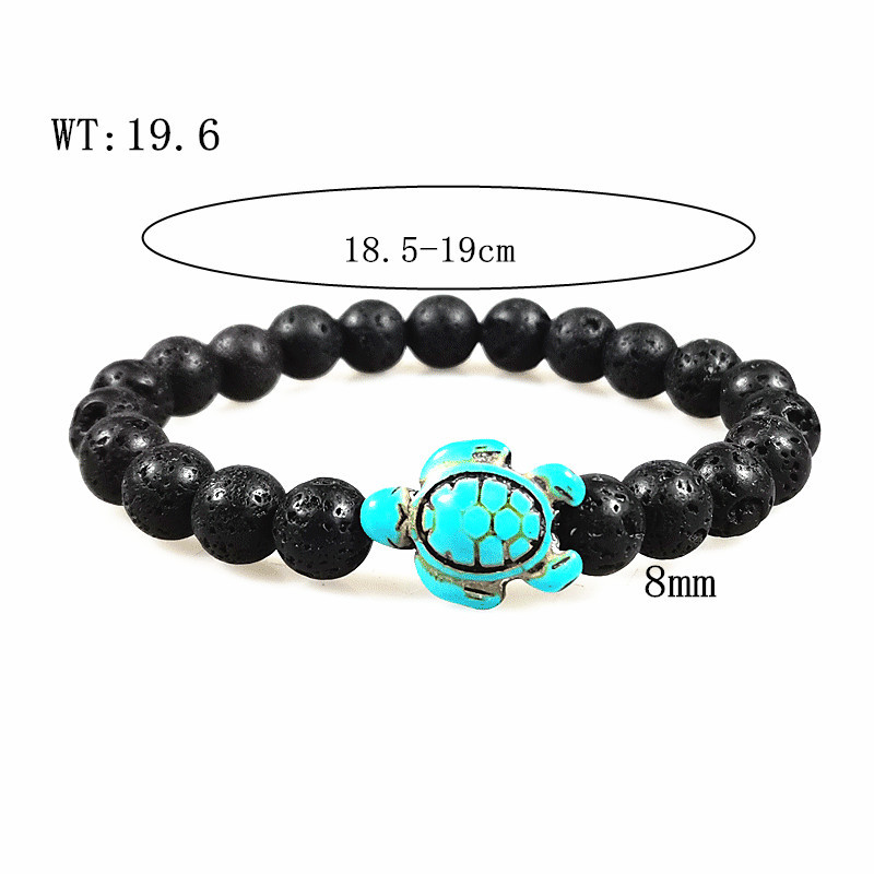 Amazon transfronteriza Venta caliente natural negro esmerilado verde Pavo Real pulsera moda hombres y mujeres tortuga pulsera elástica al por mayor