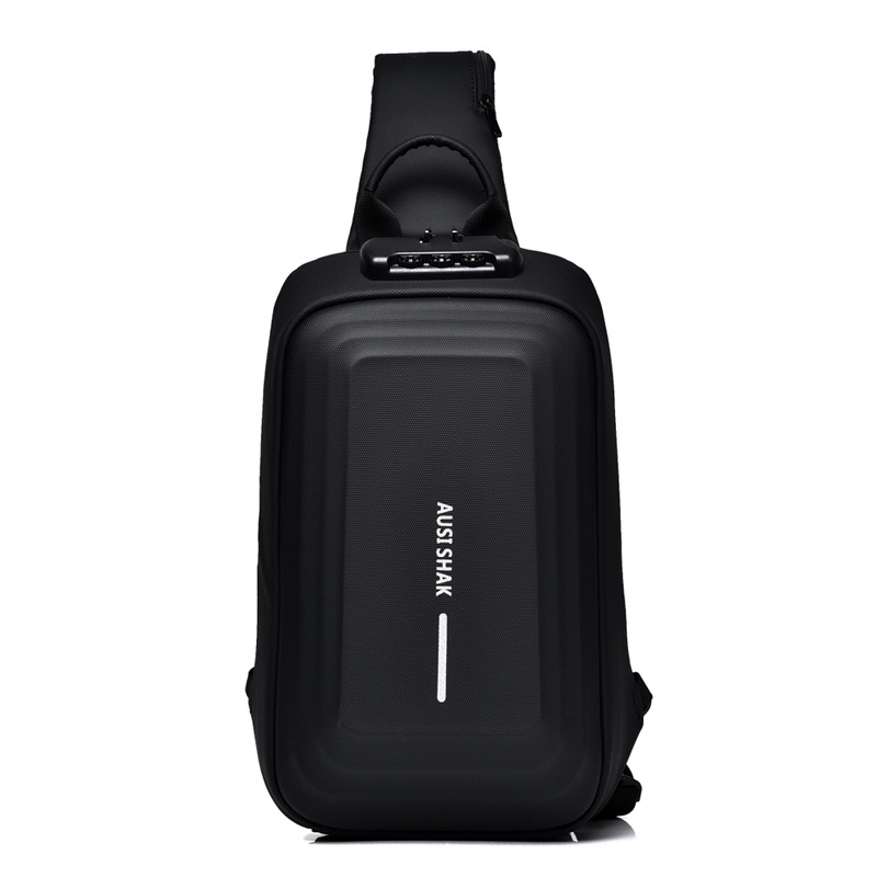 2022新款机能斜挎包多功能机车骑行硬壳背包休闲单肩包韩版潮胸包