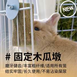 兔子磨牙固定木瓜墩茎叶兔龙猫荷兰猪磨牙棒解闷玩具零食咬木用品