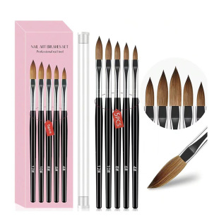 Cross-border black wooden pole crystal pen 5 sets of extension pen nail suit brush nail brush nail tools
