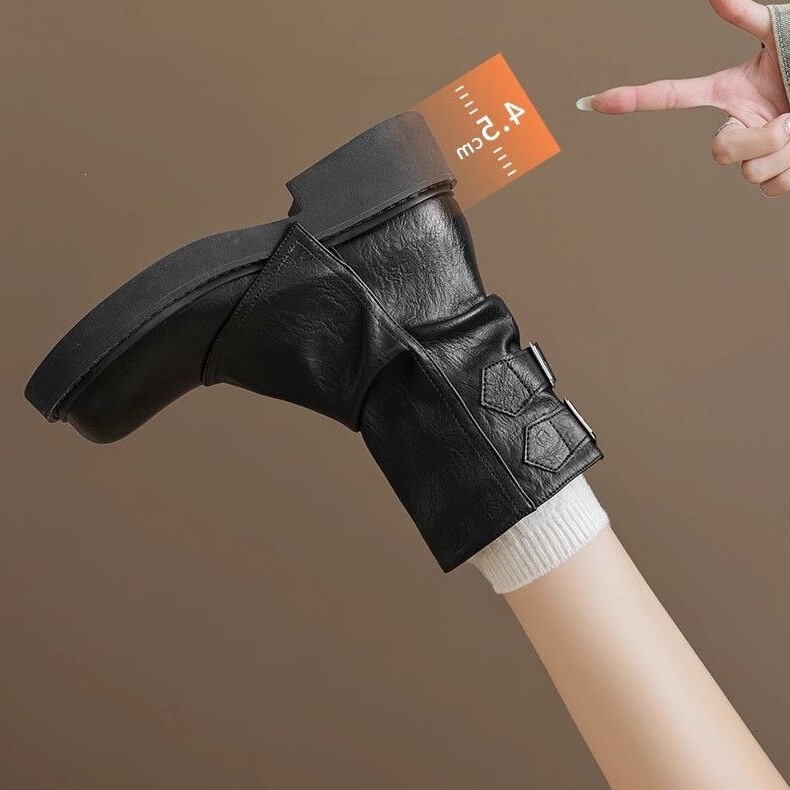 Autumn 2026 Retro Brown New British Style Martin Boots for Women, Fashionable Thick-Soled Boots for Women