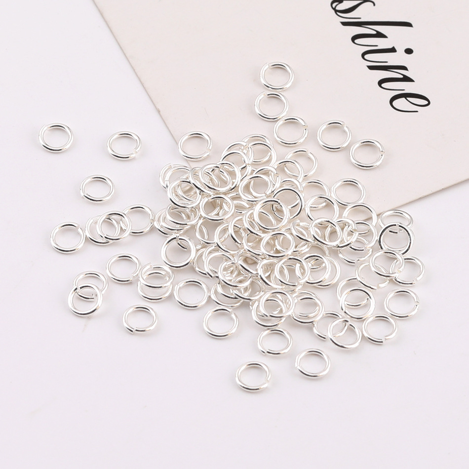 14K gold color retaining copper single ring diy handmade copper plated open ring necklace bracelet connection ring closed ring accessories 3