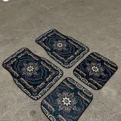 TEMUの売れ筋ペルシャシリーズクリスタルベルベット車の汚れにくくお手入れが簡単な滑り止めフロアマット、オールシーズン対応の4点セット