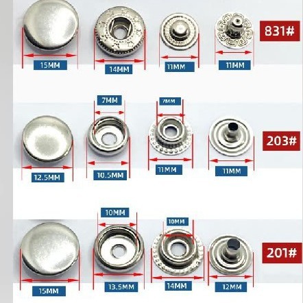 高品質831 # 201 # 金属製のスプリングバックル、スナップバックル、衣類、バッグ、アクセサリー、バッグ用の鉄製のダブルサイド隠しバックル|undefined