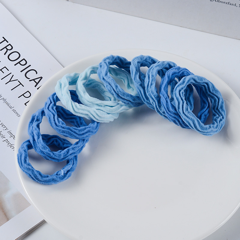 Diez paquetes de niños de alta elasticidad anillo de cabello gradiente toalla cabello no daña cabello sin costura cabello estilo extranjero cuerda de cabeza