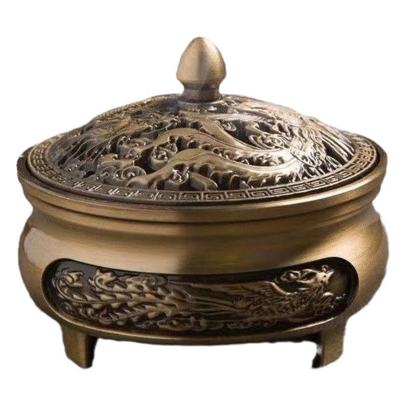 Антикварная тигельница из сплава на трех ножках с резьбой для домашней ароматерапии, оптовая продажа тигельниц для чайной церемонии Дзен и сандалового благовония
