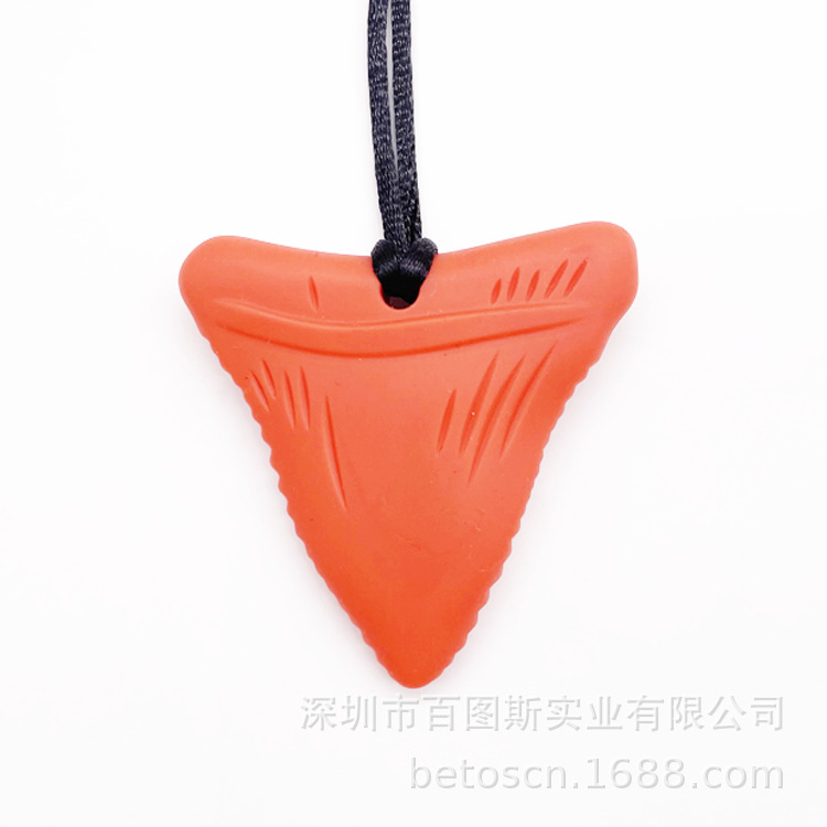 Amazon explosión silicona tiburón diente pegamento silicona niños molares collar colgante masticable sensorial creativo