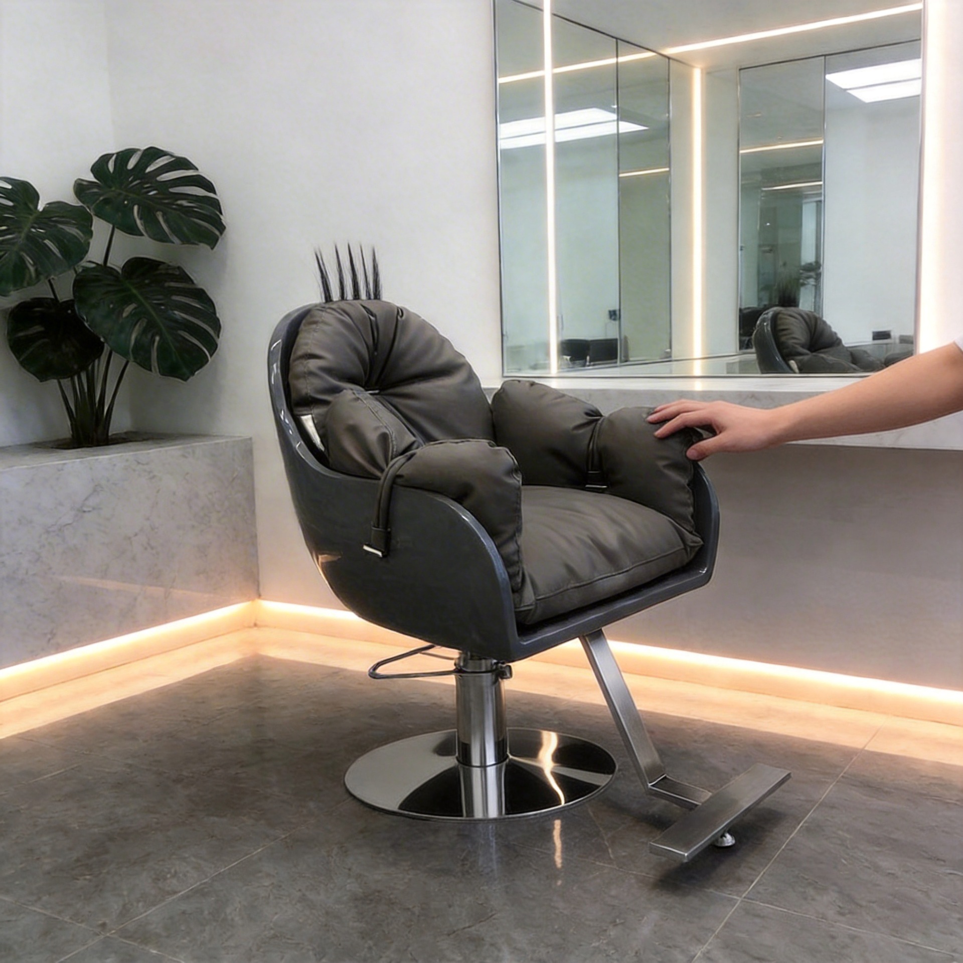 Internet celebridad peluquería Silla de pelo taburete peluquería especial de gama alta Silla de corte de pelo teñido en caliente nueva silla de cuidado del cabello simple image 1