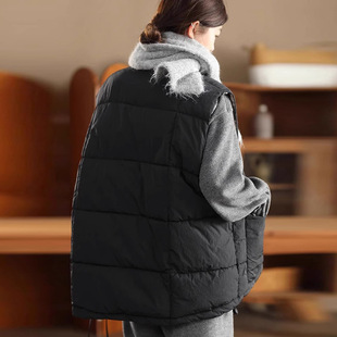 150kg Wearable Large Size down Vest for Women 2025 Winter New Style Patchwork Plaid Waistcoat Outer Vest for Fat mm
