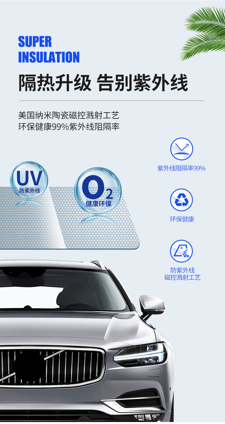 Hongqi H5Hs5Eqm5Hs3 Full Car Film Window Sun Protection Heat Insulation Explosion-Proof Front Windshield Privacy Solar Film