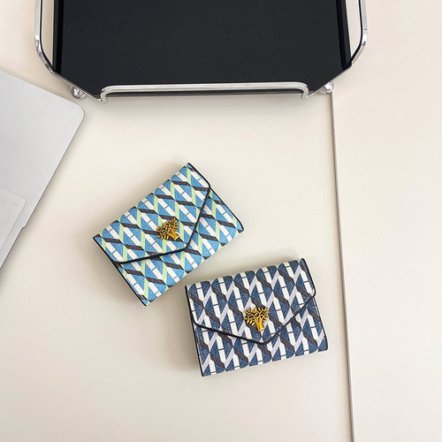 Cross-border  trendy Korean version simple wallet women's short European and American retro versatile folding small wallet card holder coin purse