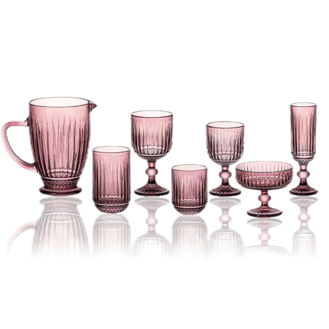 Vaso de estilo europeo con patrón de espada al por mayor, color original, copa de vino, copa de champán, cuenco de helado, hotel elegante, utensilios para el hogar