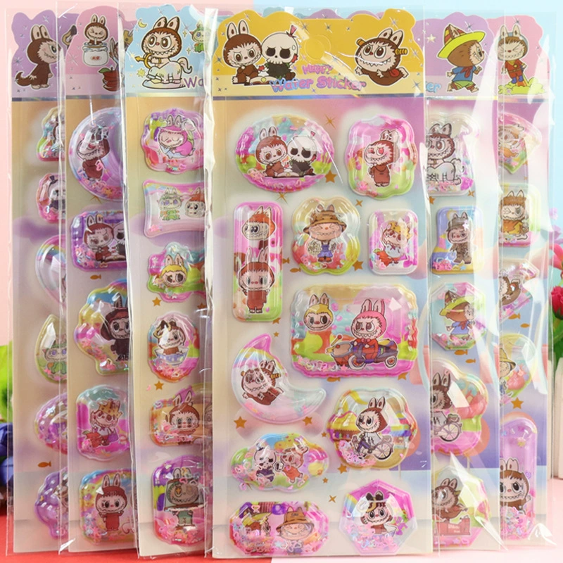 Детская мультяшная наклейка LABUBU с водой Labubu Fun Shake Water Sticker Внешняя торговля Эльф мультяшная наклейка с кроликом