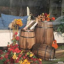 木桶实橡木红葡萄酒婚庆干红橡木桶空桶白兰地啤酒桶装饰摆件酒桶