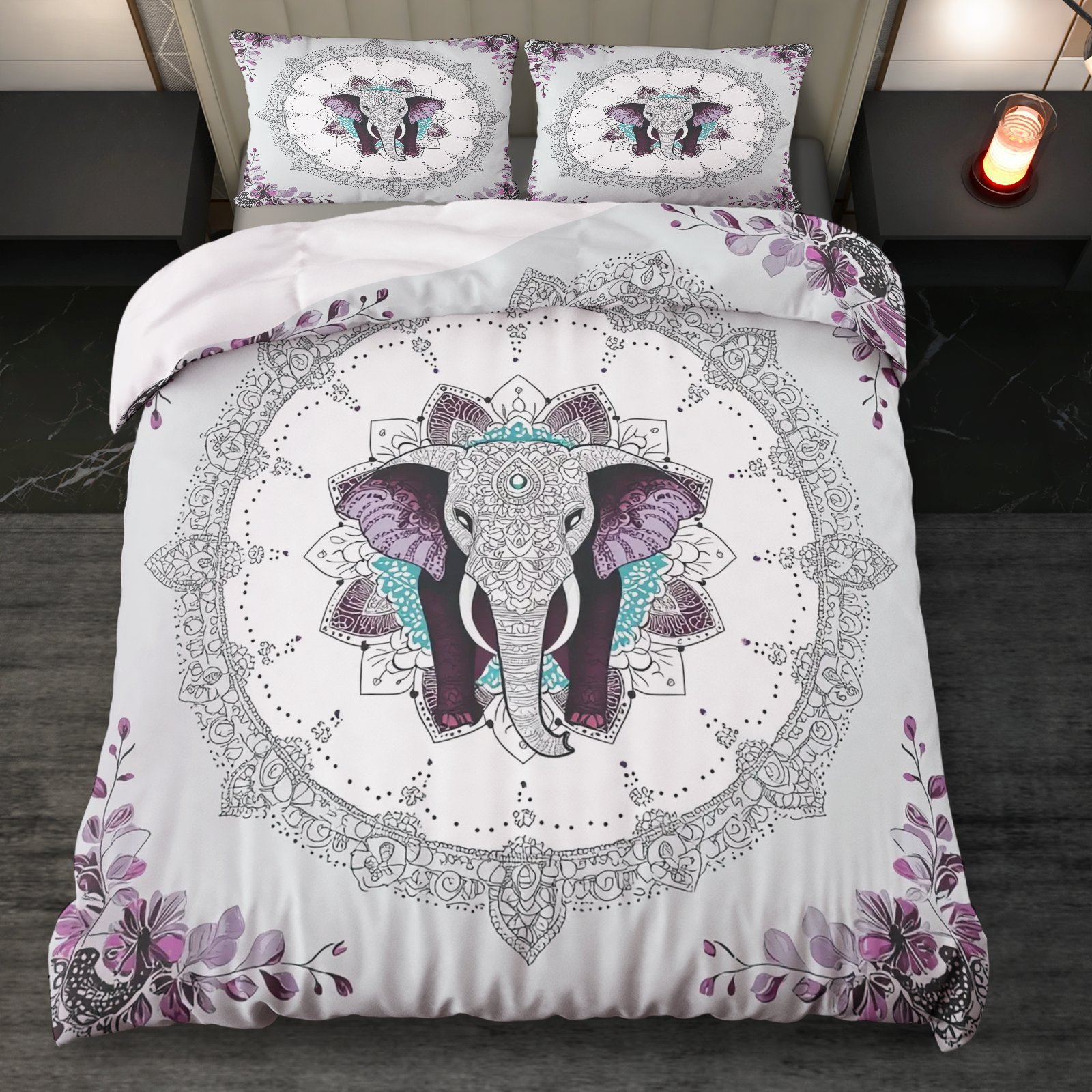 Textil doméstico transfronterizo molienda impresión digital elefante primer plano quilt kit fuente fábrica llevar a cabo tem / JIT